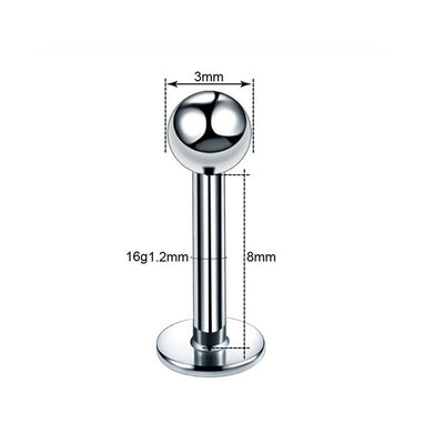 Pack 10 Piercing Labret Acero Inoxidable Hipoalergénico - Image 7