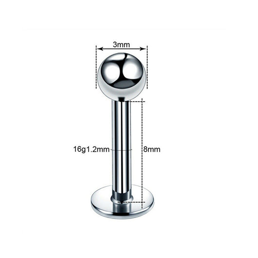 Pack 10 Piercing Labret Acero Inoxidable Hipoalergénico - Image 7