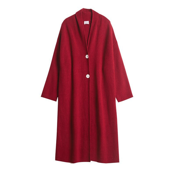 Cardigan Tipo Temperamento Largo Mujer Otoño Invierno