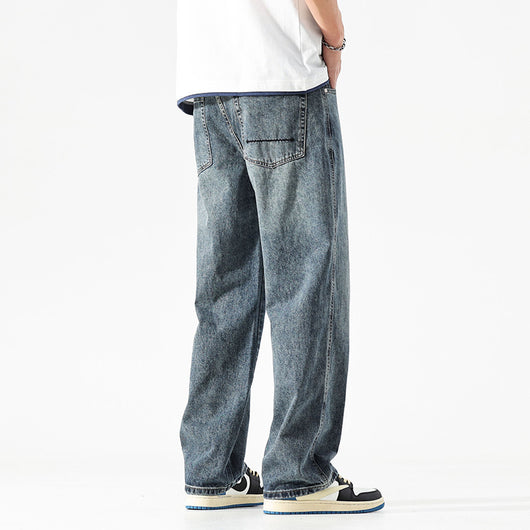 Pantalones Vaqueros Holgados de Color Sólido para Hombre - Image 5