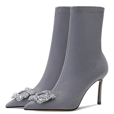 Botas Calcetín Elásticas con Tacón Aguja y Strass - Image 6