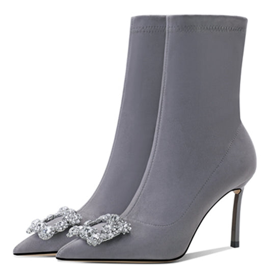Botas Calcetín Elásticas con Tacón Aguja y Strass - Image 6