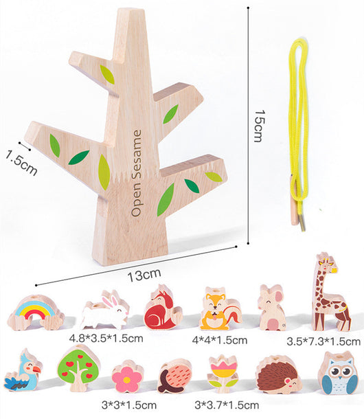Juego de Cuentas Enhebradas y Bloques Construcción para Desarrollo Motriz Infantil - Image 7