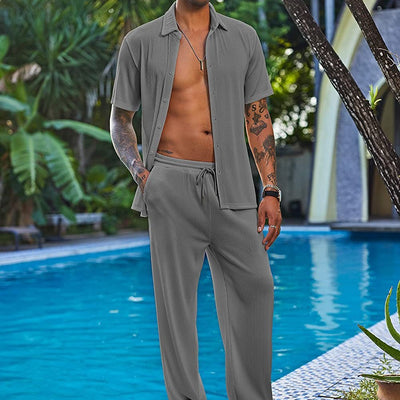 Pantalón Corto Liso Holgado - Conjunto de Ocio Cómodo