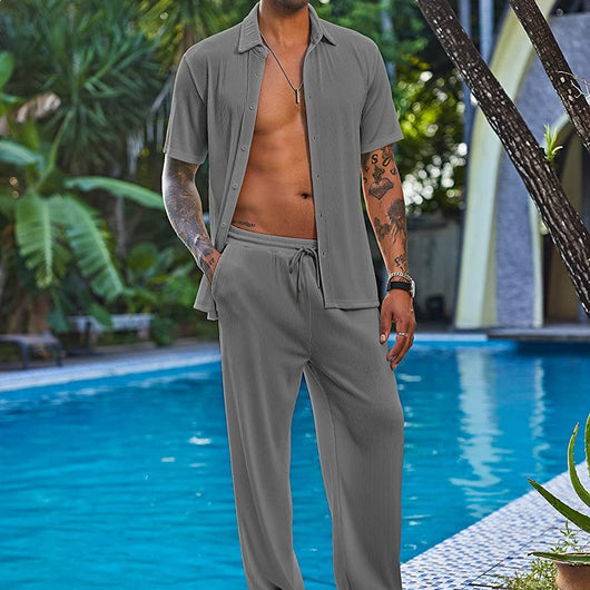 Pantalón Corto Liso Holgado - Conjunto de Ocio Cómodo