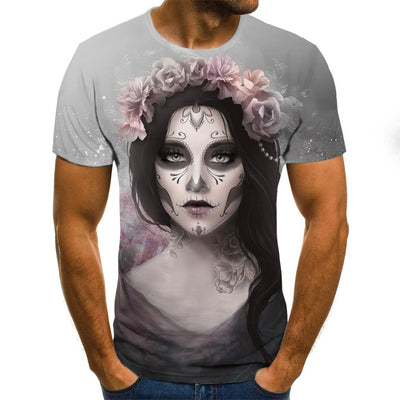 Camisetas Estampadas 3D Calavera Horror - Manga Corta Unisex - Image 4