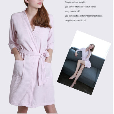 Pijama de Pareja en Tela Waffle - Bata Cómoda para Él y Ella - Image 13