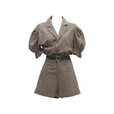Blazer Ejecutivo con Cuello Voluminoso y Mangas Abullonadas - Image 10