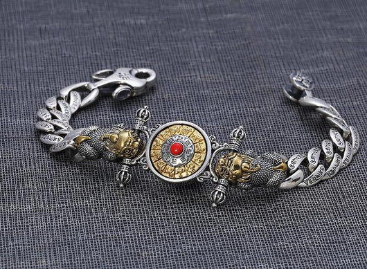 Pulsera Pixiu Vajra Giratoria Retro para Hombre - Image 21