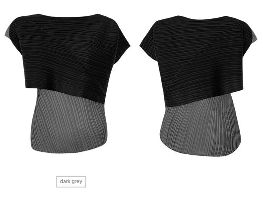 Blusa de Moda Asimétrica con Combinación de Colores para Primavera y Otoño - Image 23