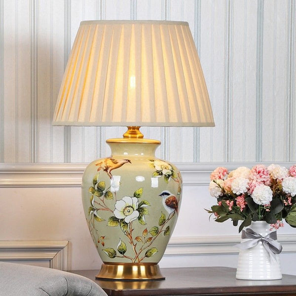 Lámpara de Mesa de Cerámica para Dormitorio, Sala y Escritorio