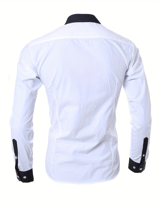 Camisa Manga Larga Bicolor Elegante para Adolescentes - Image 2