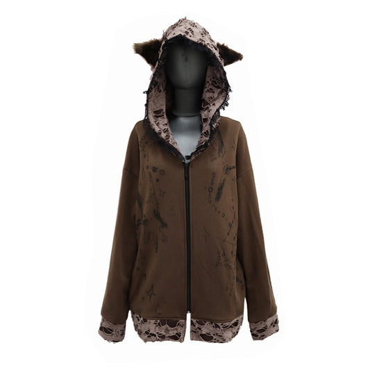 Sudadera con Capucha Desgarrada Dark Subculture - Image 6