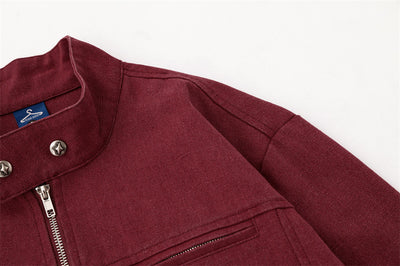 Chaqueta de Trabajo Hombre Cuello Alto Cremallera Suelta Primavera Otoño - Image 9