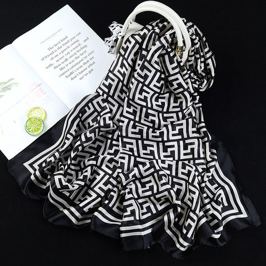 Pañuelo de Seda Estampado Ultraligero para Mujer - Protección Solar y Transpirable - Image 32