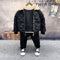 Conjunto Infantil 4 Piezas: Abrigo Polar, Suéter, Jeans y Chamarra