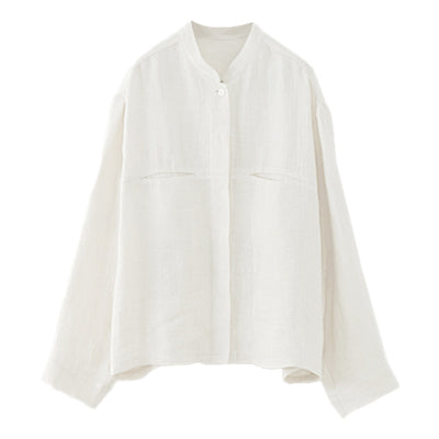 Camisa de Lino Puro Otoño Mujer - Estilo Artístico Retro Versátil - Image 9
