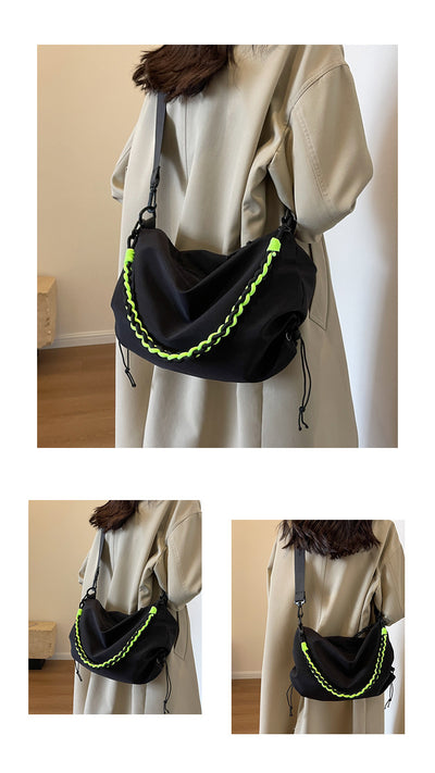 Bolsa Crossbody Naranja Grande de Nylon - Mochila Escolar de Alta Capacidad - Image 16