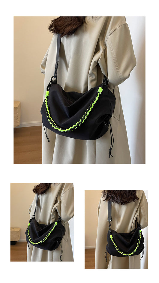 Bolsa Crossbody Naranja Grande de Nylon - Mochila Escolar de Alta Capacidad - Image 16