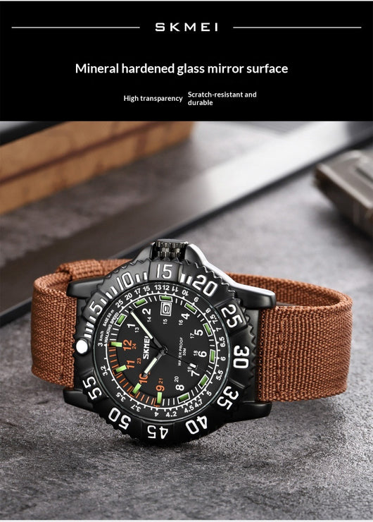 Reloj de Cuarzo Luminoso para Hombre con Calendario y Correa de Nylon - Image 11