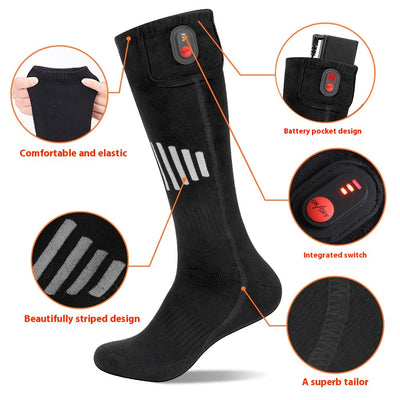 Calcetines Térmicos de Algodón Puro con Calefacción Eléctrica para Esquí - Image 2