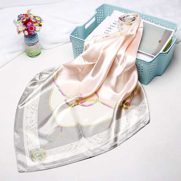 Pañuelo de Seda Estampado Vintage para Mujer