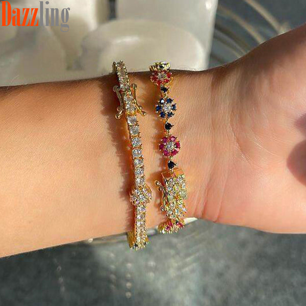 Pulsera de Circón Colorido - Joya Minimalista con Personalidad
