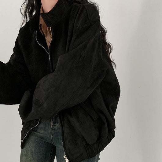 Abrigo Retro de Ante Cálido con Doble Cierre - Perfecto para Otoño Invierno - Image 35