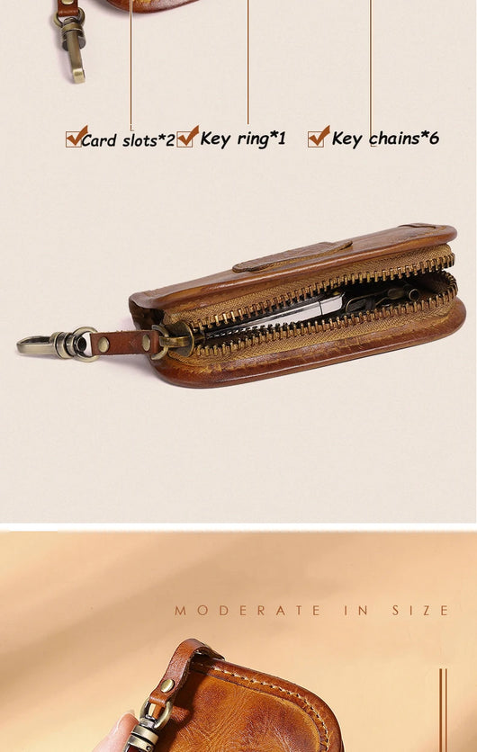 Estuche Multifuncional para Llaves de Cuero Curtido al Vegetal - Gran Capacidad - Image 13