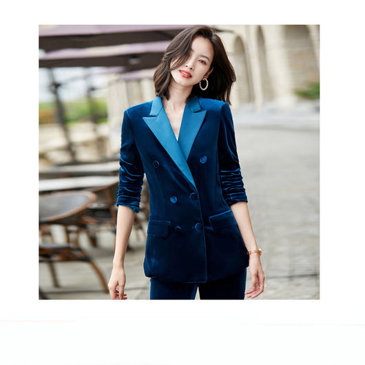 Blazer de Terciopelo Dorado Elegante - Saco Ajustado Premium - Image 2