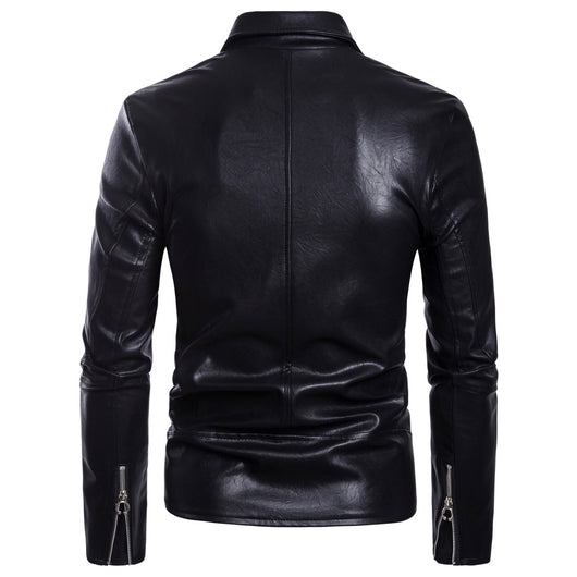 Chaqueta de Cuero para Motociclista con Múltiples Cierres - Image 9