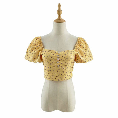 Blusa Princesa Floral Cuello Cuadrado con Mangas Voluminosas - Image 9