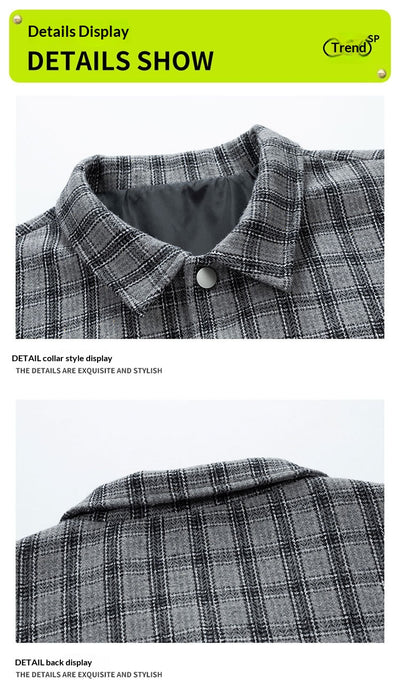 Chaqueta Camisa Tallas Grandes con Estampado Cuadros Bicolor - Image 12