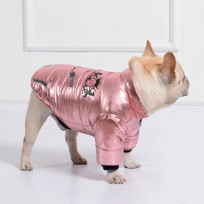 Abrigo Acolchado para Perros con Cierre de Cuero Reversible - Image 3
