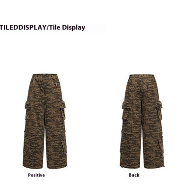 Pantalones Cargo Camuflaje Mujer Pierna Ancha Verano Convertibles - Image 4