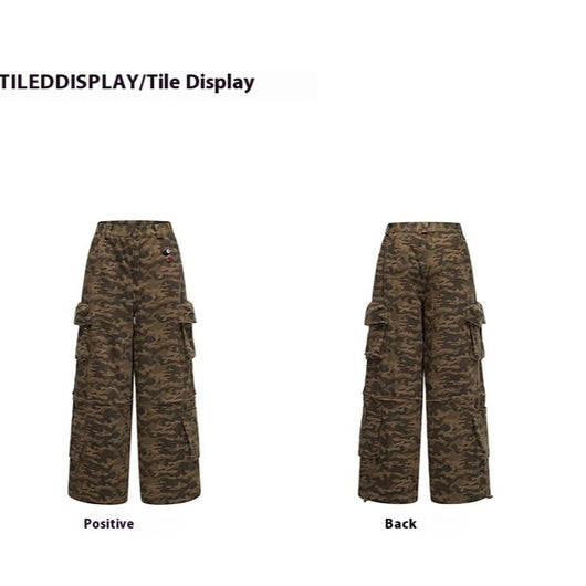 Pantalones Cargo Camuflaje Mujer Pierna Ancha Verano Convertibles - Image 4