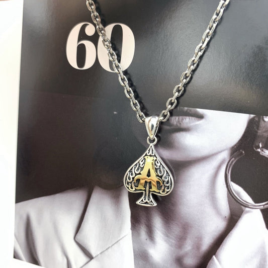 Colgante Corazón de Plata S925 Efecto Envejecido Póker Negro - Símbolo de Amor - Image 2