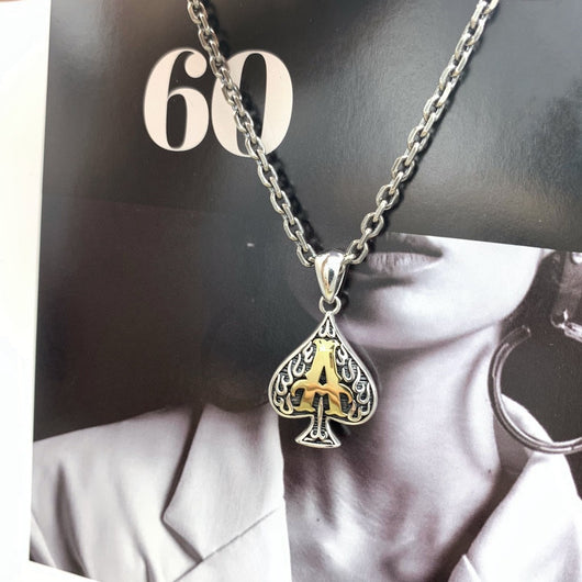 Colgante Corazón de Plata S925 Efecto Envejecido Póker Negro - Símbolo de Amor - Image 2