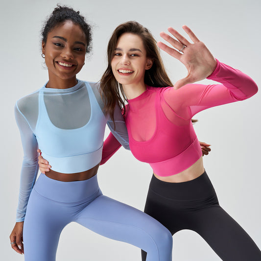 Playera Deportiva Reductora de Malla para Mujer - Manga Larga Transpirable de Secado Rápido - Image 2