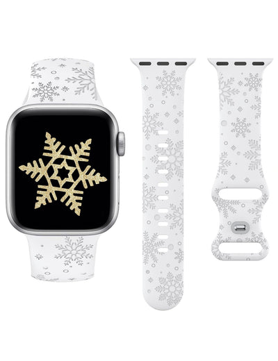 Correa de Reloj Navideña con Grabado Láser de Copo de Nieve en Silicona Texturizada - Image 8