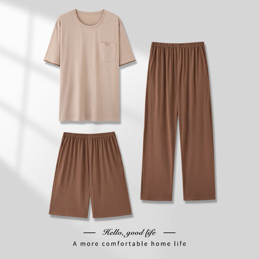 Pijama Hombre Modal Verano - Set 3 Piezas Manga Corta Transpirable - Image 10