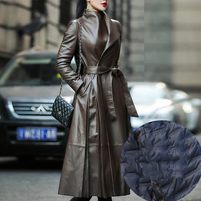 Chaqueta Acolchada de Cuero con Cintura Ajustable para Mujer - Image 10