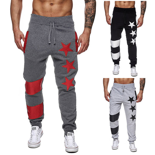 Pantalones Deportivos Casuales con Estrellas y Rayas Cosidas - Image 11