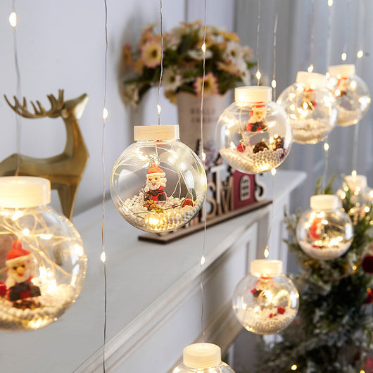 Cortina de Luces LED Esferas Navideñas con Deseos - Image 3