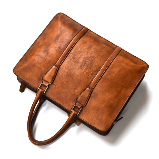 Bolso de Cuero Curtido al Vegetal Estilo Retro Horizontal para Hombre - Image 3