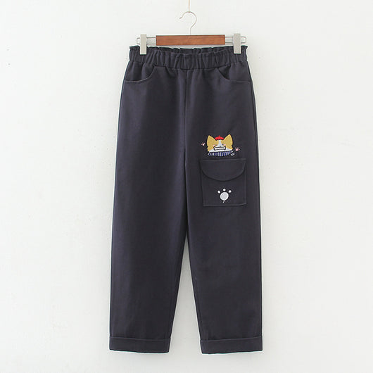 Pantalones Rectos Infantiles con Bordados Divertidos para Primavera - Image 6