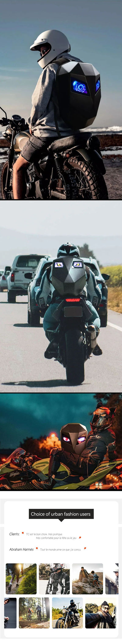 Mochila LED con Pantalla Interactiva para Motociclistas - Diseño Luminoso - Image 17