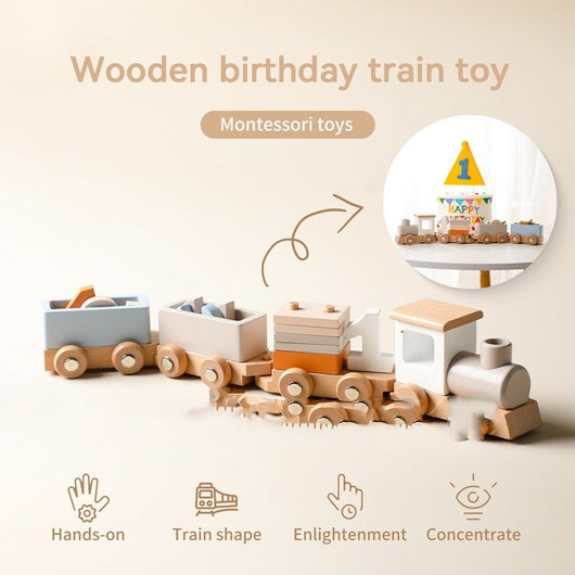 Tren de Madera para Cumpleaños Infantil - Juguete Hito del Bebé - Image 6