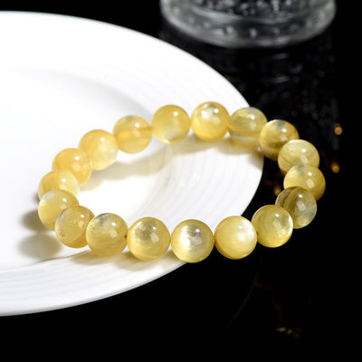 Pulsera de Cuentas Redondas Dragón Dorado con Mica Amarilla - Image 3