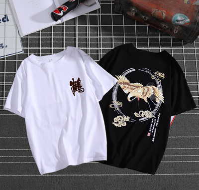 Playera Hip Hop Estilo Chino Grúa de Manga Corta - Image 10